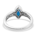 Blau gefärbter äthiopischer Opal und Zirkon Ring 925 Silber Platin-Überzug image number 5