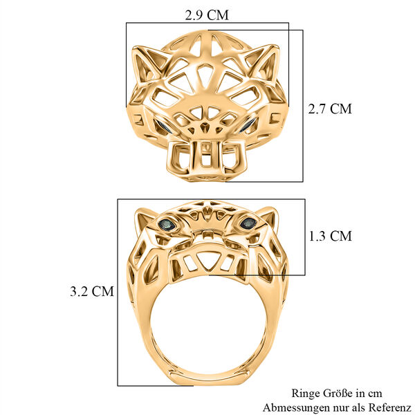 Gr&uuml;ner Zirkonia Ring Nickelfreies Messing, Gelb Vergoldet (Gr&ouml;&szlig;e 20.75) image number 6