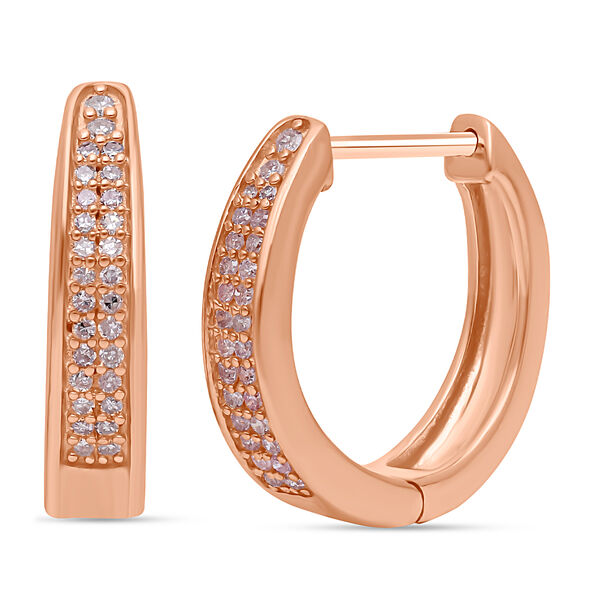 Nat&uuml;rliche, rosa Diamant-Ohrringe - 0,25 ct. image number 4