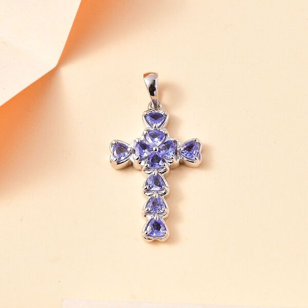 Tansanit Anh&auml;nger, 925 Silber rhodiniert - 1 ct. image number 2