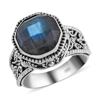 Royal Bali Kollektion - Labradorit-Ring, 925 Silber (Gr&ouml;&szlig;e 17.00) ca. 7,30 ct