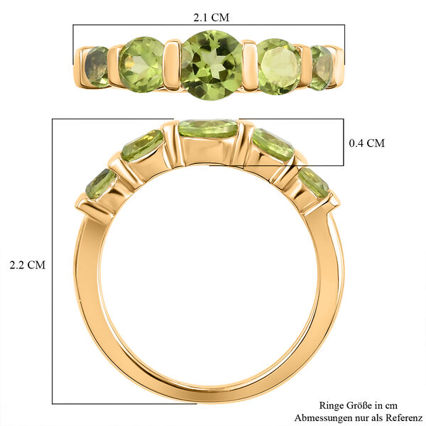 Nat&uuml;rlicher Peridot-Ring, 925 Silber vergoldet  ca. 2,59 ct image number 7