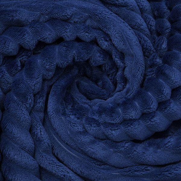 Ripp-Flanelldecke mit Sherpa-R&uuml;ckseite, Blau image number 5