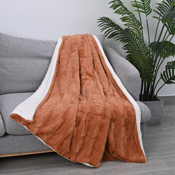 Luxus Decke aus Kunstfell, Gr&ouml;&szlig;e 150x200 cm, Hellbraun