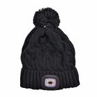 Gestrickte Mütze mit Wiederaufladbaren und wasserdichtem LED Licht, Schwarz
