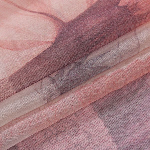 LA MAREY - Luxuri&ouml;ser Floral-Print Schal, Merinowolle und Maulbeerseide, rosa image number 3