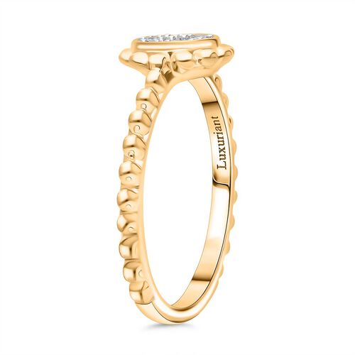 LUXURIANT DIAMOND - Lab Grown Diamant SI Ring, 925 Silber 750 Gelbgold Vermeil (Größe 19.00) (10-15 Werktage Lieferzeit) ca. 0.15 ct image number 4