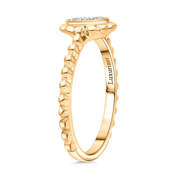 LUXURIANT SI-GH Labor Diamant Ring, 925 Silber 750 Gelbgold Vermeil - 0,15 ct. image number 4