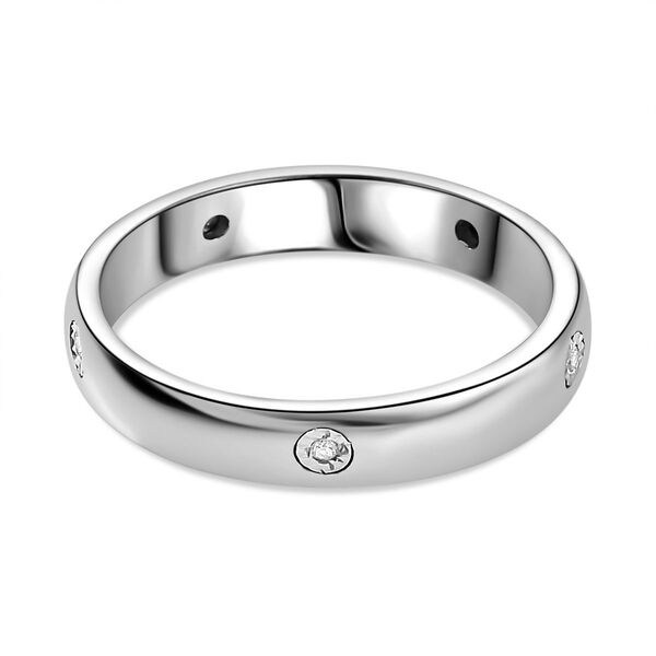 Diamant P Bandring, 925 Silber rhodiniert image number 6