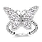 Weißer Diamant Ring 925 Silber platiniert (Größe 20.00) ca. 0.33 ct