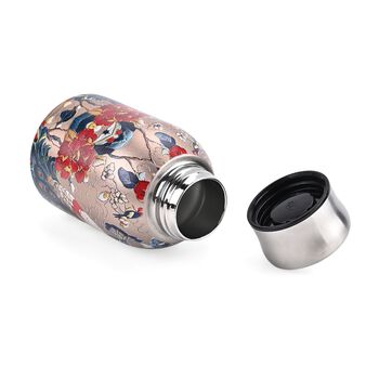 LIVMORE - Isolierflasche aus 316L Edelstahl mit Doppelwand und Pfauenmotiv, Ros&eacute;gold, f&uuml;r hei&szlig;e und kalte Getr&auml;nke, 260 ml