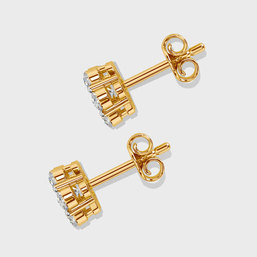 LUXURIANT DIAMOND- SGL zertifizierte VS Labor Diamant Ohrringe, 925 Silber 750 Gelbgold Vermeil - 1 ct. image number 4