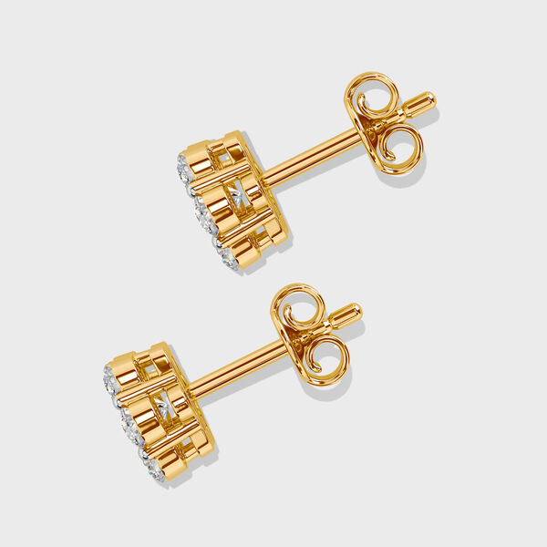 LUXURIANT SGL zertifizierte VS Labor Diamant Ohrringe, 925 Silber 750 Gelbgold Vermeil - 1 ct. image number 4