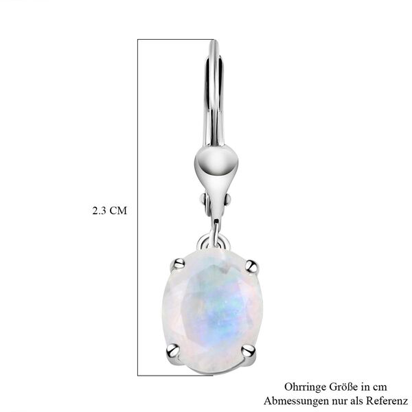 Premium Regenbogen Mondstein-Ohrringe, 925 Silber platiniert ca. 4,81 ct image number 6