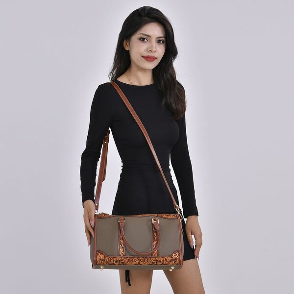 Grand Pelle  - Echtleder Umh&auml;ngetasche, 34,5x15x21 cm, gr&uuml;n image number 8