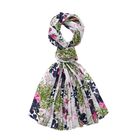 LA MAREY - 100% Maulbeeren-Seidenschal, Chiffon, 195x110cm, Weiß-Lila