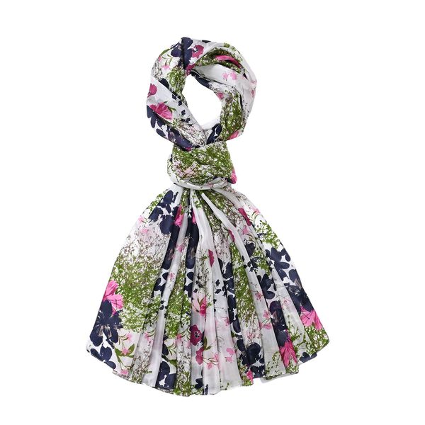 LA MAREY - 100% Maulbeeren-Seidenschal, Chiffon, 195x110cm, Gelb