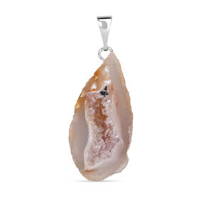 Drusy Quarz Anhänger, silberfarben ca. 30.00 ct