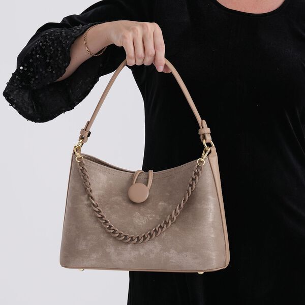 Crossbody Taschen Set 2 teilig mit Rei&szlig;verschlussfach und Innenfach 30 x 12 x 20 cm Grau image number 4