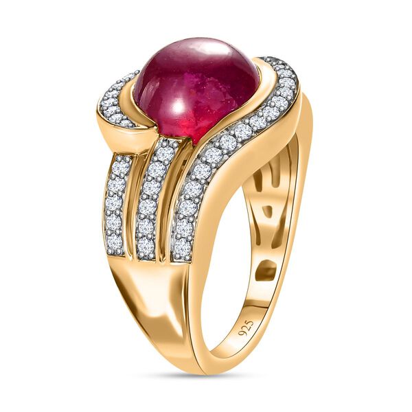 Afrikanischer Rubin und Zirkon-Ring - 6,98 ct. image number 5