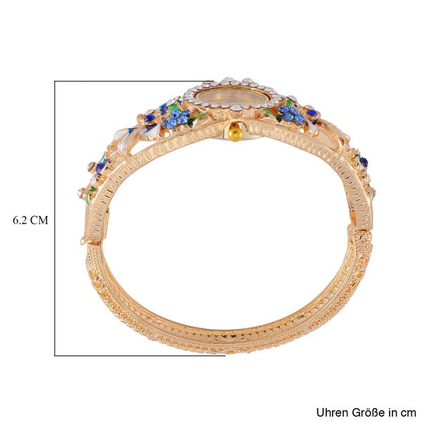 Mehrfarbiger Kristall Uhren WA7 cm Reiner Edelstahl emailliert image number 8