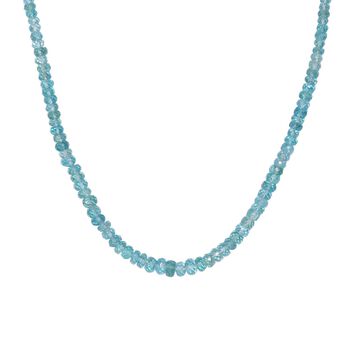 Lagunen Apatit Halskette ca. 50 cm 925 Silber rhodiniert ca. 100.00 ct