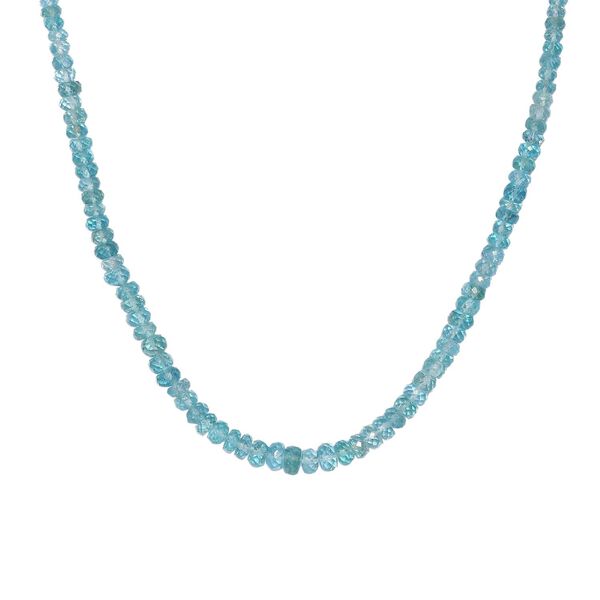 Lagunen Apatit Halskette ca. 50 cm 925 Silber rhodiniert ca. 100.00 ct