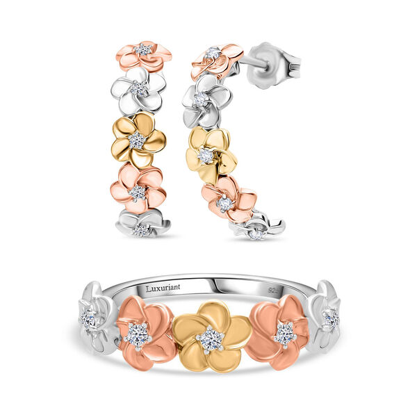 LUXURIANT DIAMOND- dreifarbige SI-GH Labor Diamant Ohrringe und Ring