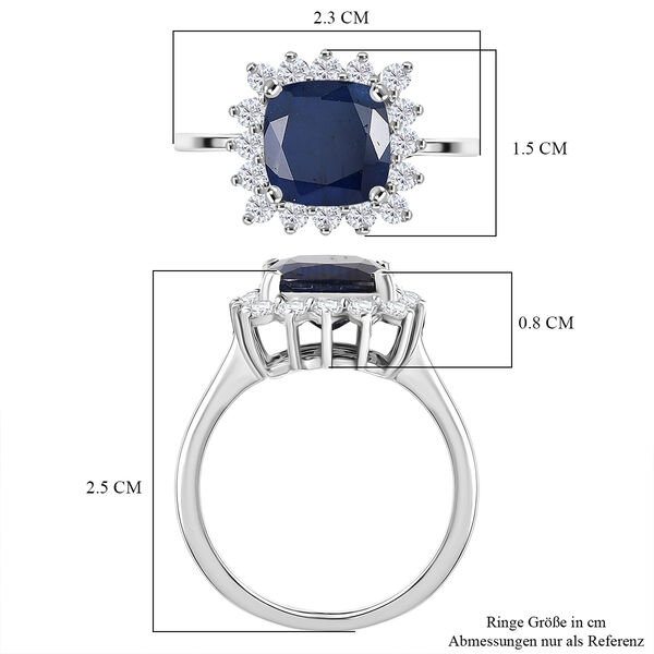 D'Joy AA diffundierter blauer Saphir und Moissanit Ring - 4,53 ct. image number 6