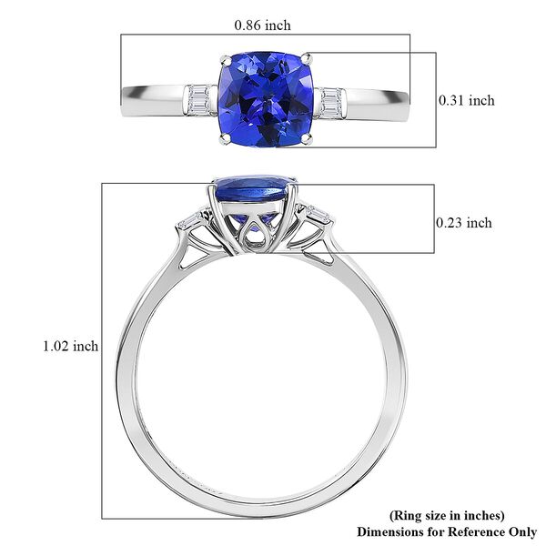 Rhapsody AAAA Tansanit, Weißer Diamant Ring 950 Platin (Größe 20.00) ca. 2,06 ct image number 5