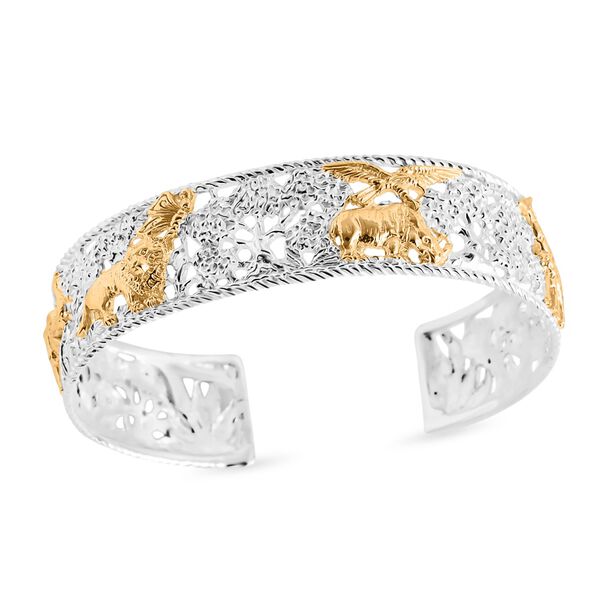 925 Silber Zweifarbige Beschichtung Armreif ca. 19 cm ca. 30,74g image number 3