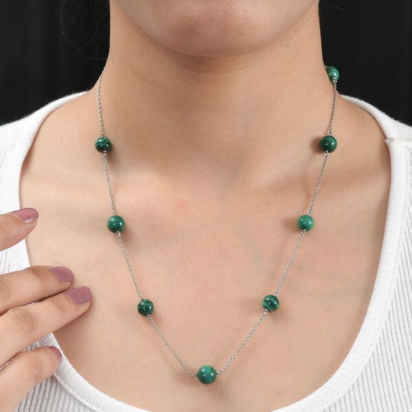 Malachit Halskette, 50 cm - 40 ct. image number 3