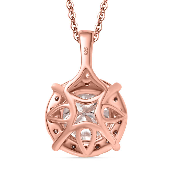 Moissanit Anhänger mit 50cm Kette, 925 Silber 750 Roségold Vermeil - 2 ct. image number 5