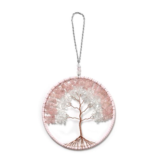 Grüne Aventurin  Rosenquarz und Türkis Traumfänger aus Kupferdraht image number 2