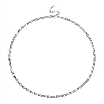 DESIGNER INSPIRIERT - 2er Fancy Ketten Set mit 5 cm Extender, Silberfarben