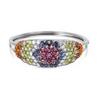 Mehrfarbiger Edelstein Armreif ca. 19 cm 925 Silber platiniert ca. 18.25 ct