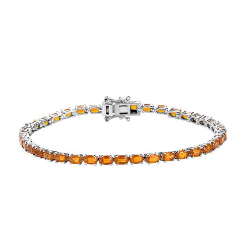 Mandarinen-Kyanit Armband, 20 cm, 925 Silber platiniert, 13,03 ct. image number 0