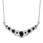 Elite Schungit Halskette, ca. 45 cm, 925 Silber ca. 7.72 ct