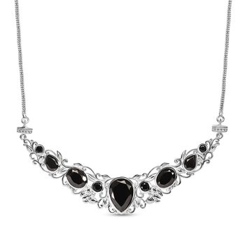 Elite Schungit Halskette, ca. 45 cm, 925 Silber ca. 7.72 ct