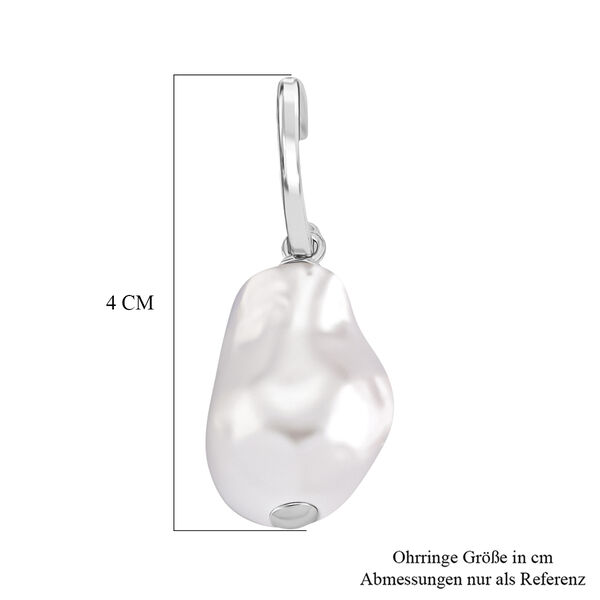 EVER TRUE Wei&szlig;e Muschelkernperle (15-18 mm) Ohrringe Nickelfreies Messing rhodiniert image number 4