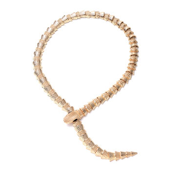 Glas-Halskette, ca. 56 cm, goldfarben