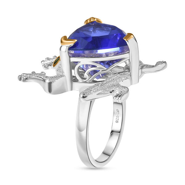 GP Trifono Kollektion- Tansanit-Farbe Quarz, Chromdiopsid und blauer Saphir zweifarbiger Ring - 12,17 ct. image number 5
