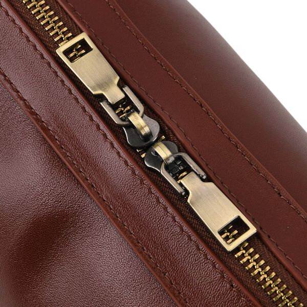 Leder Schultertasche mit Rei&szlig;verschlussfach und Innenf&auml;chern 33 x 12 x 13 cm Bordeaux image number 6