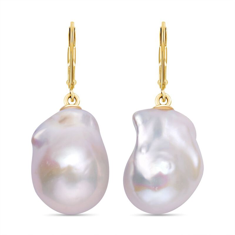Süßwasser Perlen-Ohrringe, 925 Silber vergoldet image number 0