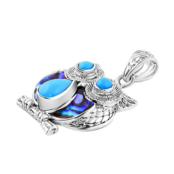 Royal Bali Kollektion- Sleeping Beauty Türkis und Abalone Muschel Anhänger - 2,32 ct. image number 4