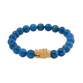 Blauer Apatit Flexibles Armband, 925 Silber vergoldet ca. 165.00 ct