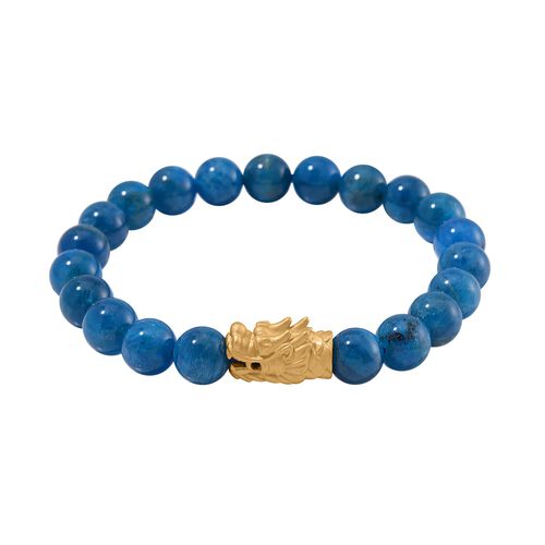 Blauer Apatit Flexibles Armband, 925 Silber vergoldet ca. 165.00 ct image number 0