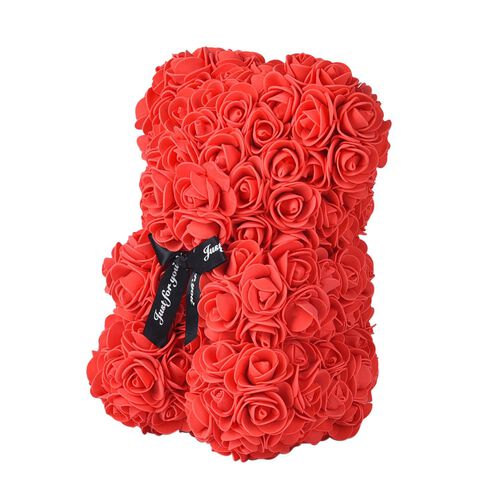 Rosen Teddybär mit Fliege, Rot image number 1