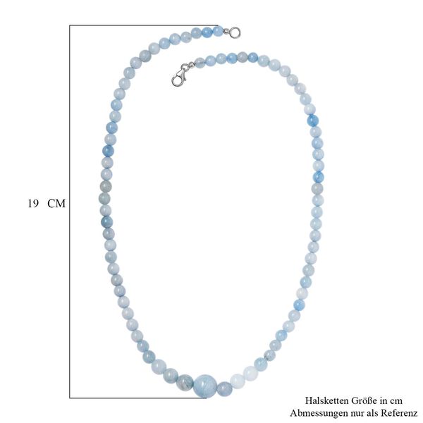 Milchige Aquamarin-Halskette, 50 cm - 163,50 ct. image number 5