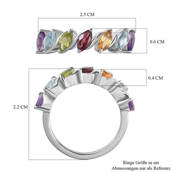 Mehrfarbige Ring 925 Silber rhodiniert (Größe 17.00) ca. 1.78 ct image number 7